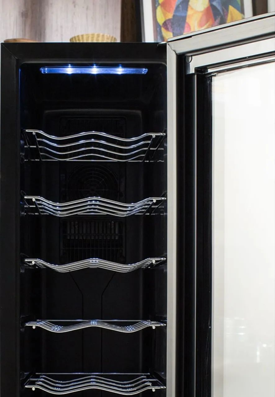 Adega Electrolux 12 garrafas 1 Porta Preta Acabamento em Alumínio (ACB12) Bivolt - Foto 5