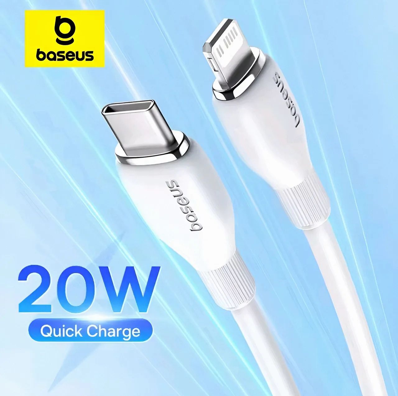 Cabo Carregador Baseus 20W Quick Charge Lightning/USB-C