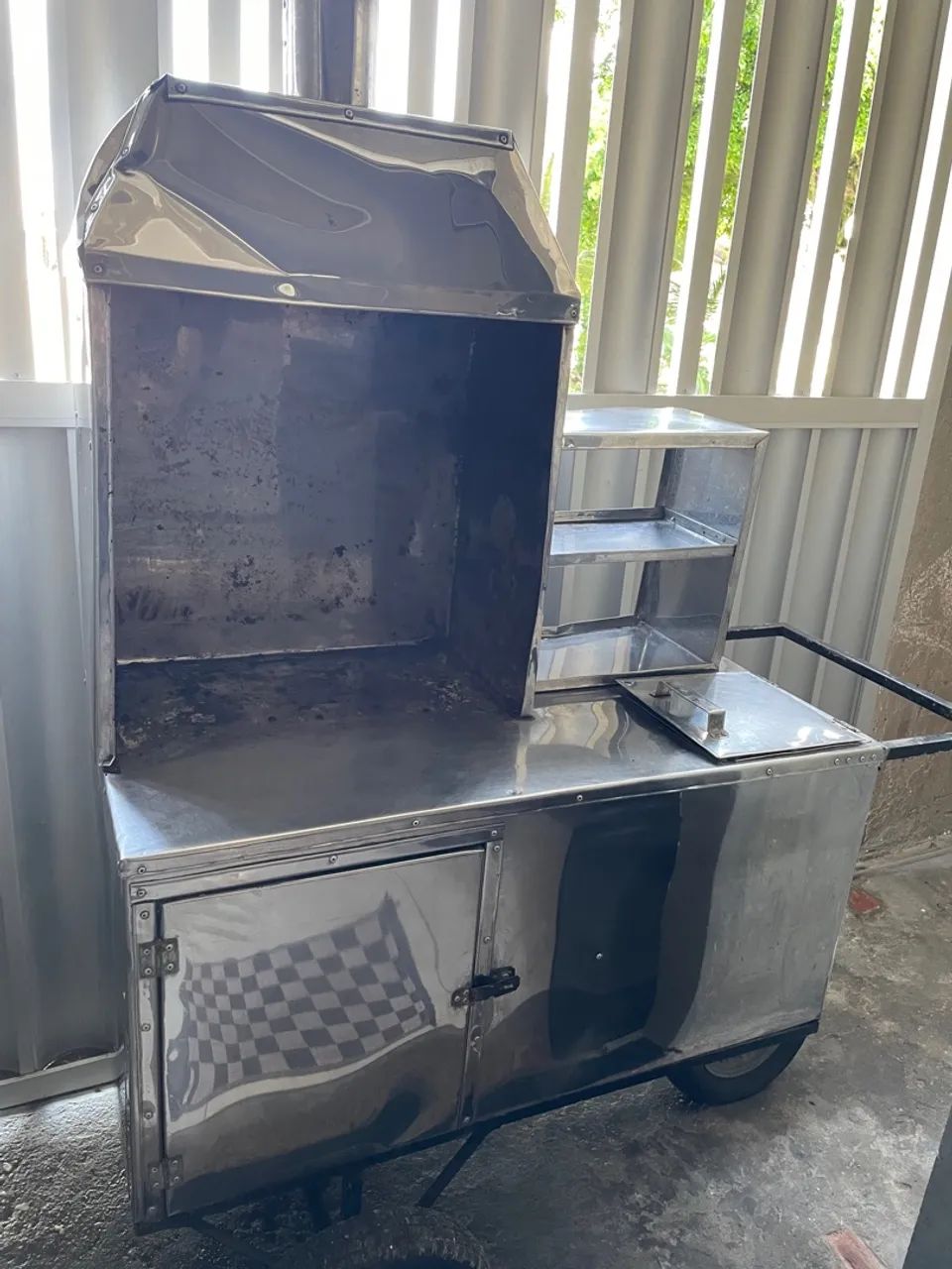 Carrinho de Espetinho em Aço Inox