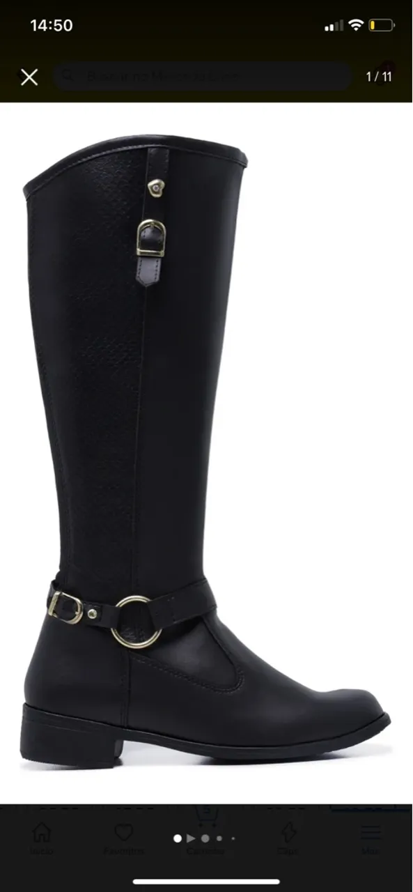 Bota Feminina Cano Longo Preta