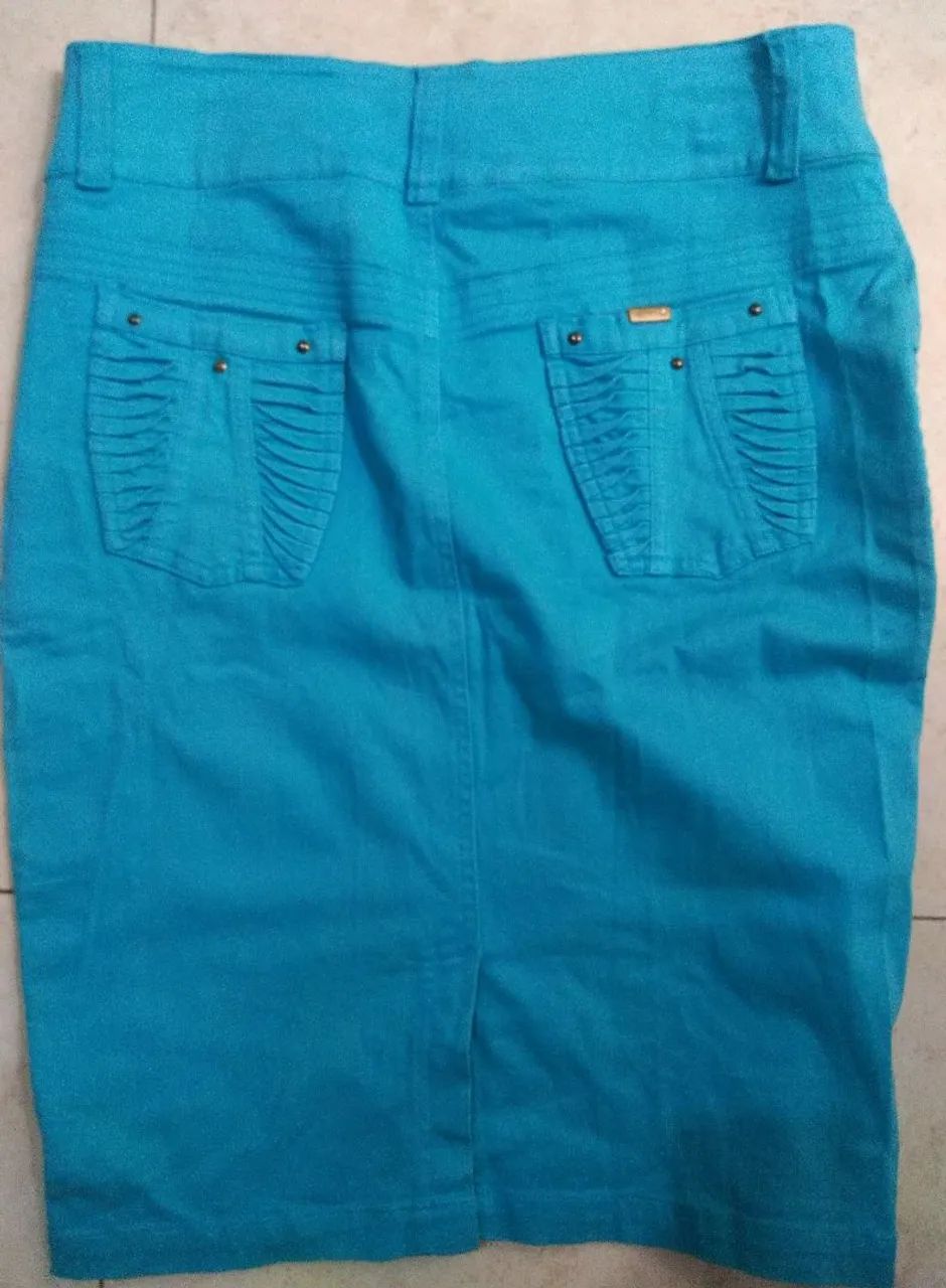 Saia Azul Turquesa moda cristã  - Foto 2