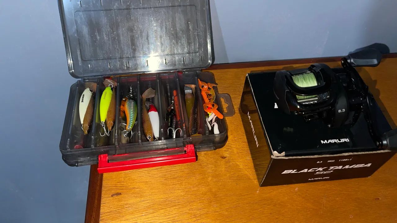 Carretilha de pesca kit completo - Foto 2