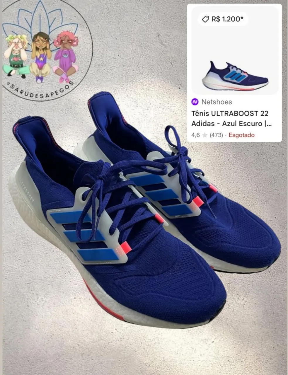 Adidas Ultraboost 22 Azul Escuro