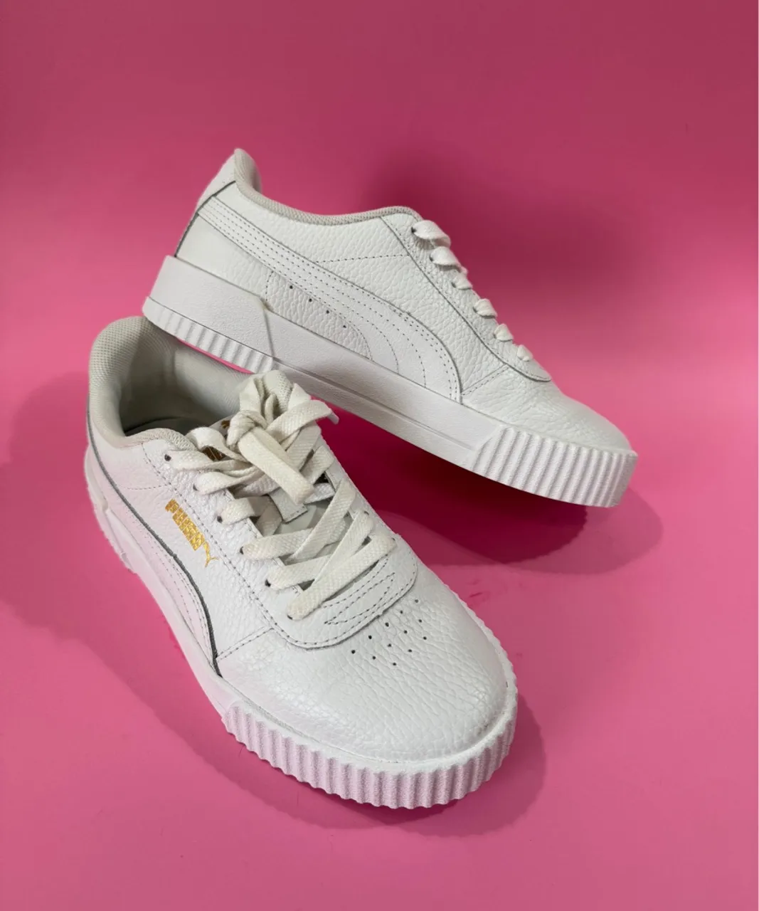 tênis carina lux l bdp de couro branco puma 34 novo e na caixa