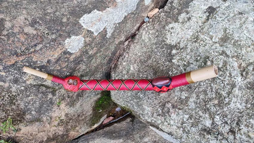 Tepi Rapé Fio Encerado Com Jaspe Vermelho E Ágatas De Fogo - Foto 3