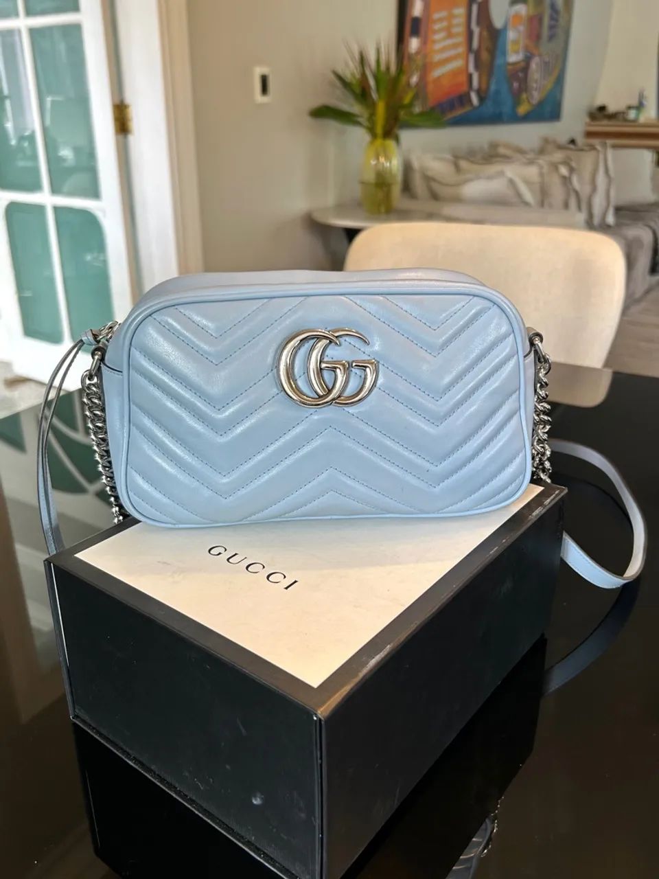 Bolsa Gucci Marmont azul