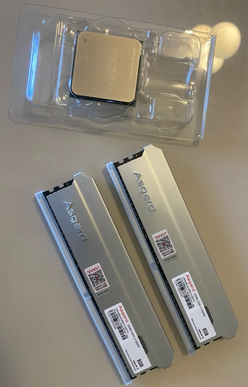 Processador AMD Ryzen 5 5600 + Memória RAM Asgard