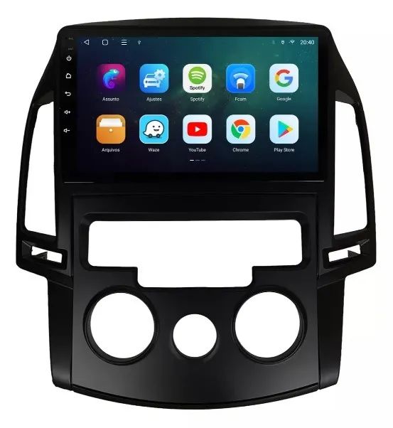 Central Multimídia Android 9 Pol. Carplay e Android Auto I30 Ar Analógico 2008 a 2012 - Foto 3