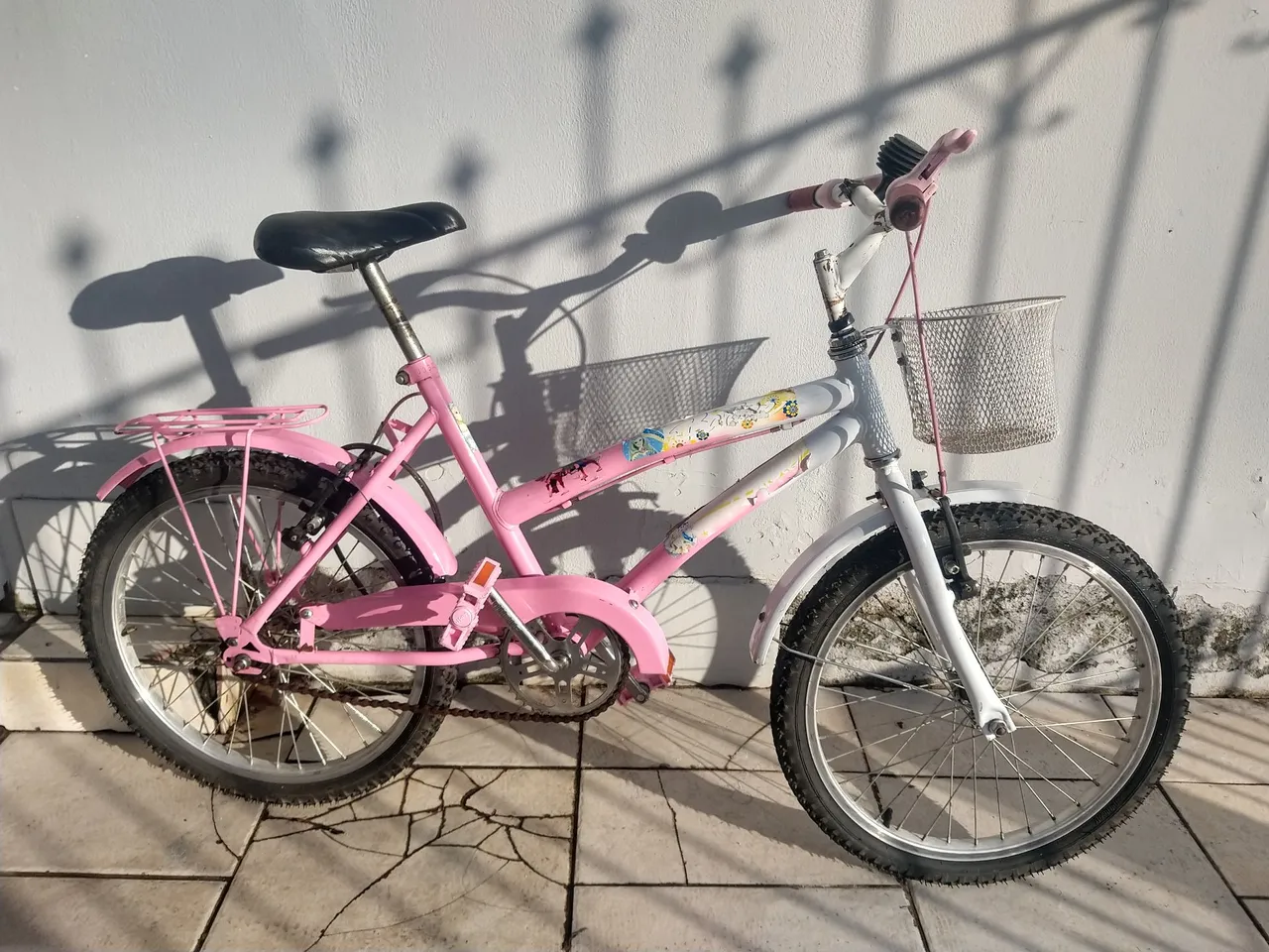 Bicicleta Infantil Rosa com Cesta