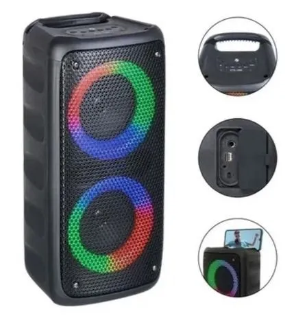 Caixa de Som Bluetooth com Luzes LED
