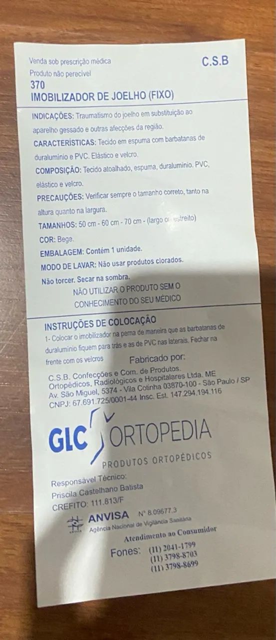 Imobilizador de joelho tamanho M - Foto 4