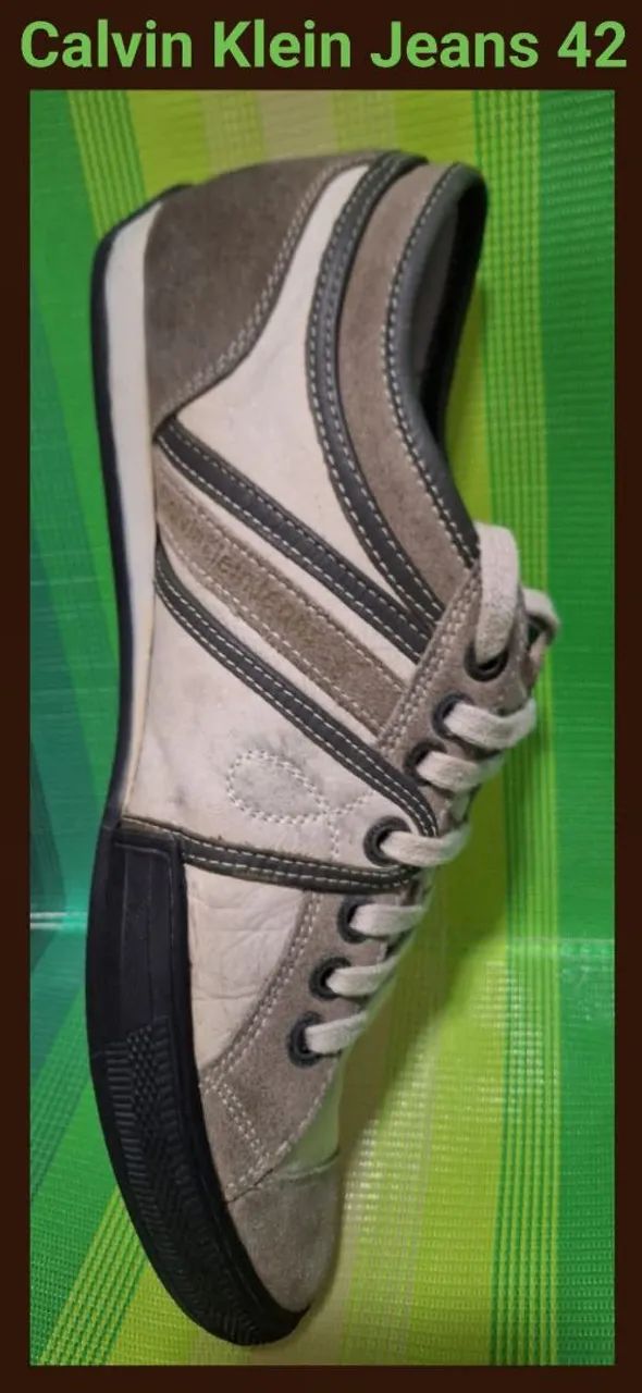 Estiloso Tênis Masculino Calvin Klein Jeans 100% Couro Tamanho 42 Mtooo Lindooo!!! - Foto 6