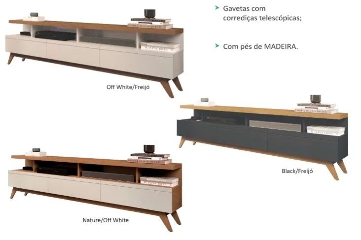 Rack Vivare 1.8 com 3 gavetas 