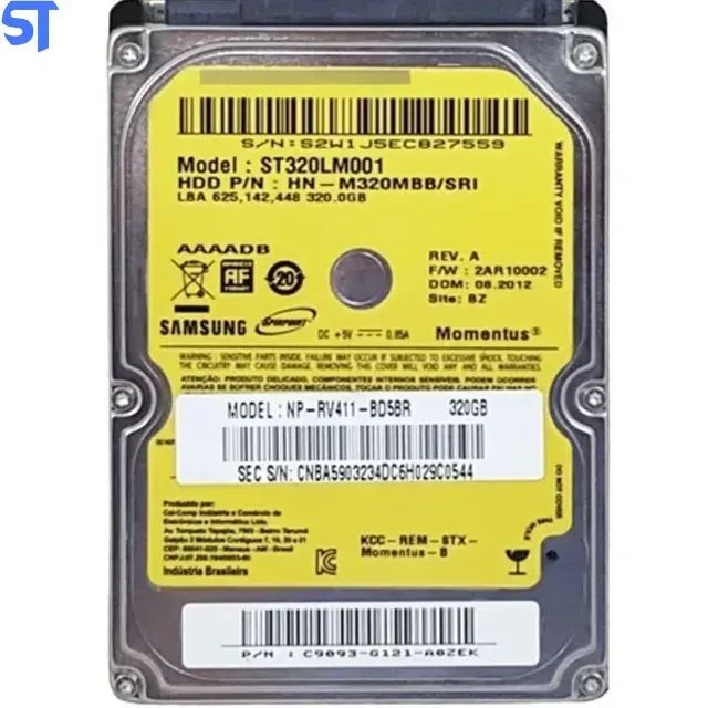 HD SAMSUNG 320GB 2.5" ST320LM001 SATA 5400RPM NOTEBOOK