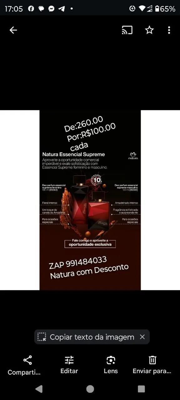 Essencial Supreme Natura - R$100,00 cada!