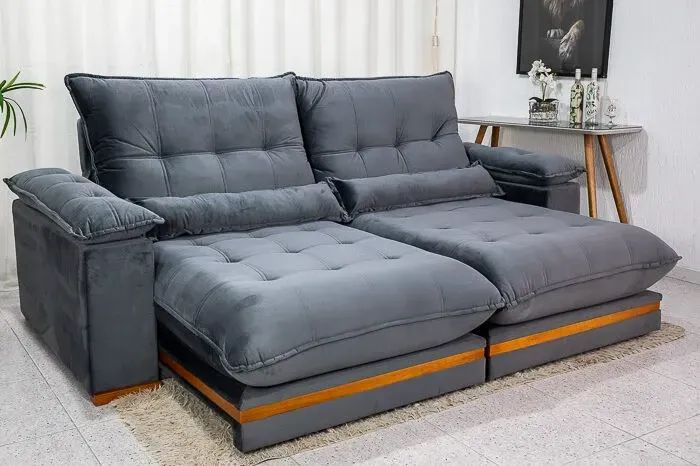 Chame para agendar sua entrega! Mod Sofá Retrátil e Reclinável 2.50cm COD 321   - Foto 2