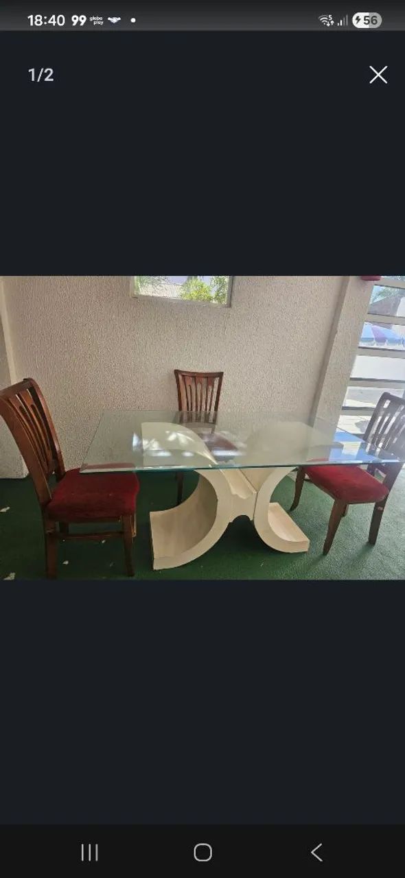 Mesa de vidro 6 lugares - Foto 2