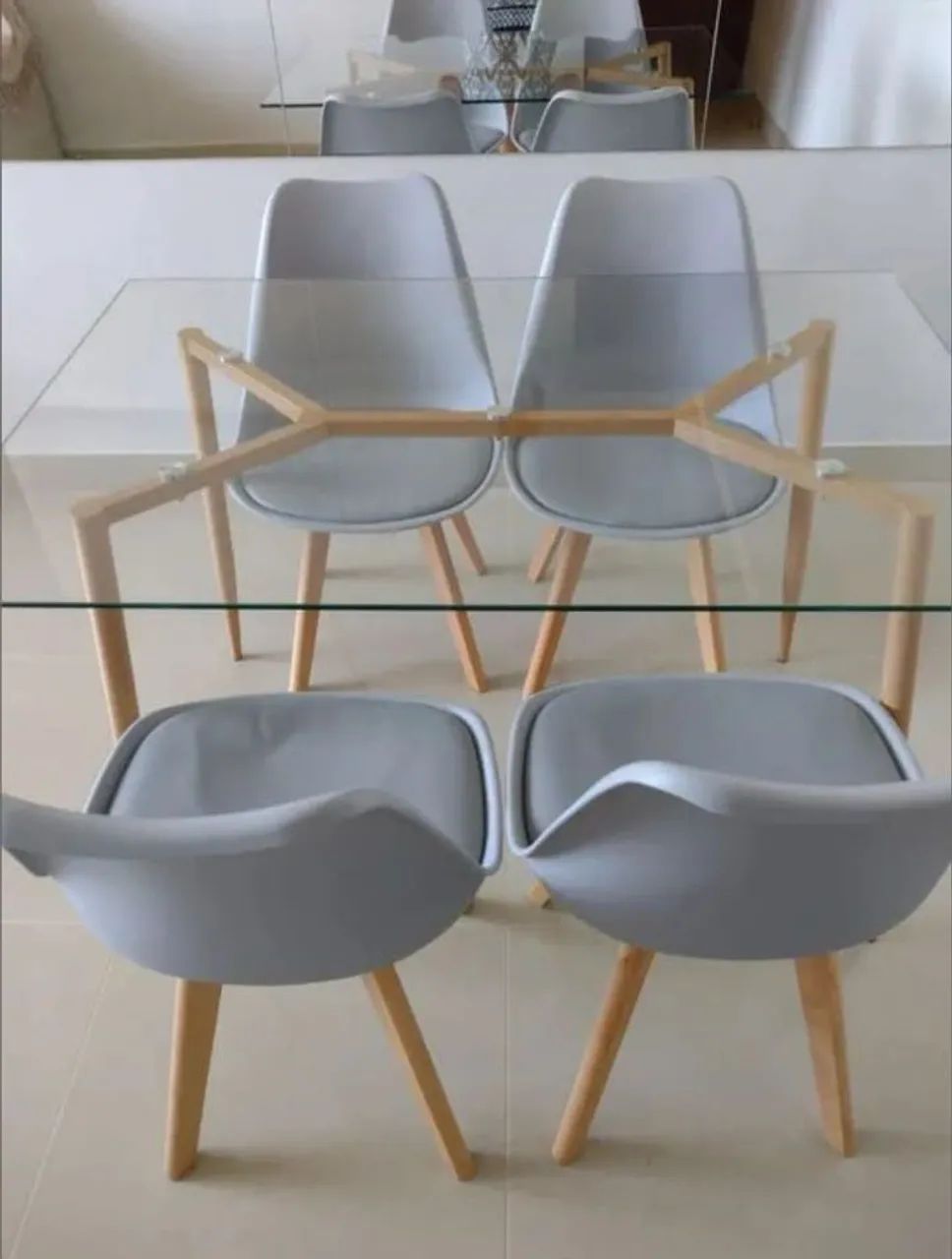 4 Cadeiras LEDA com Mesa - Foto 5