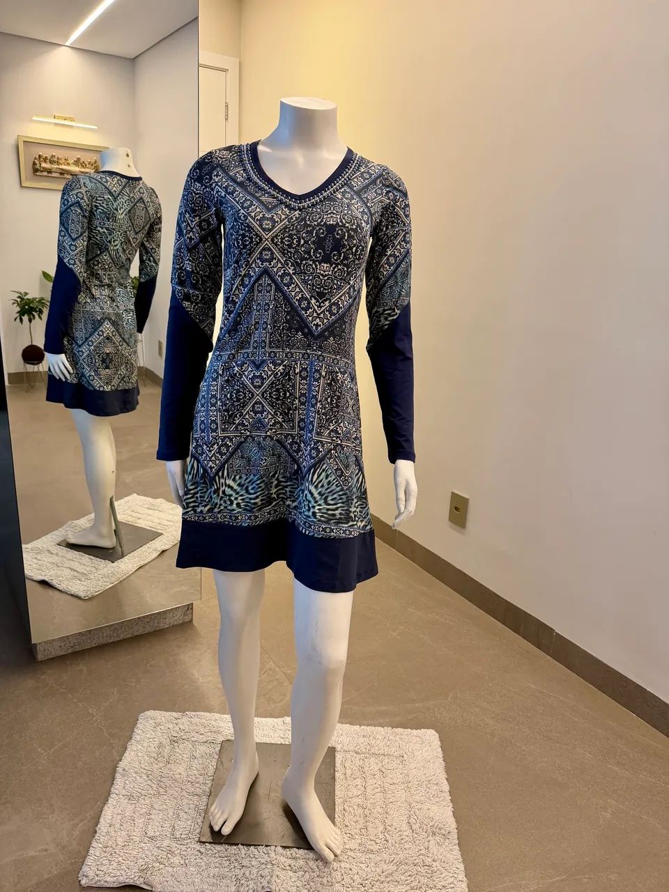 Vestido curto Azul
