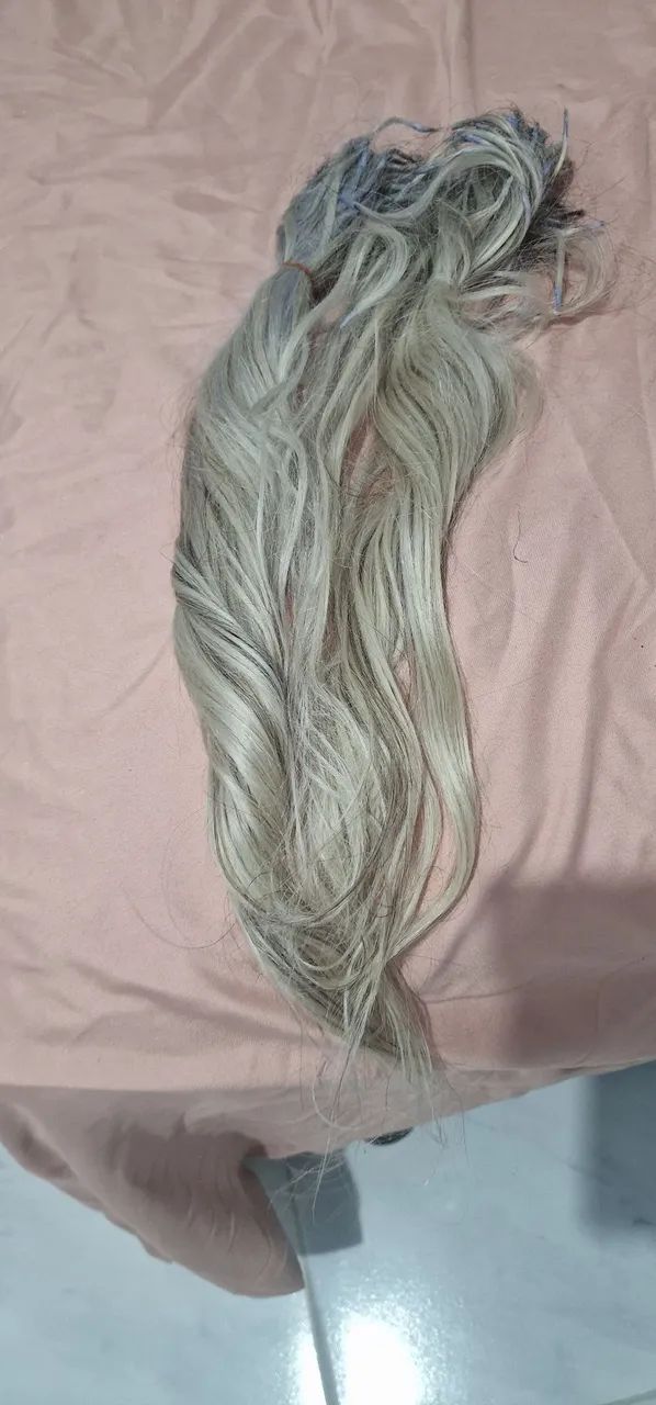 Mega hair loiro platinado pérola  - Foto 3