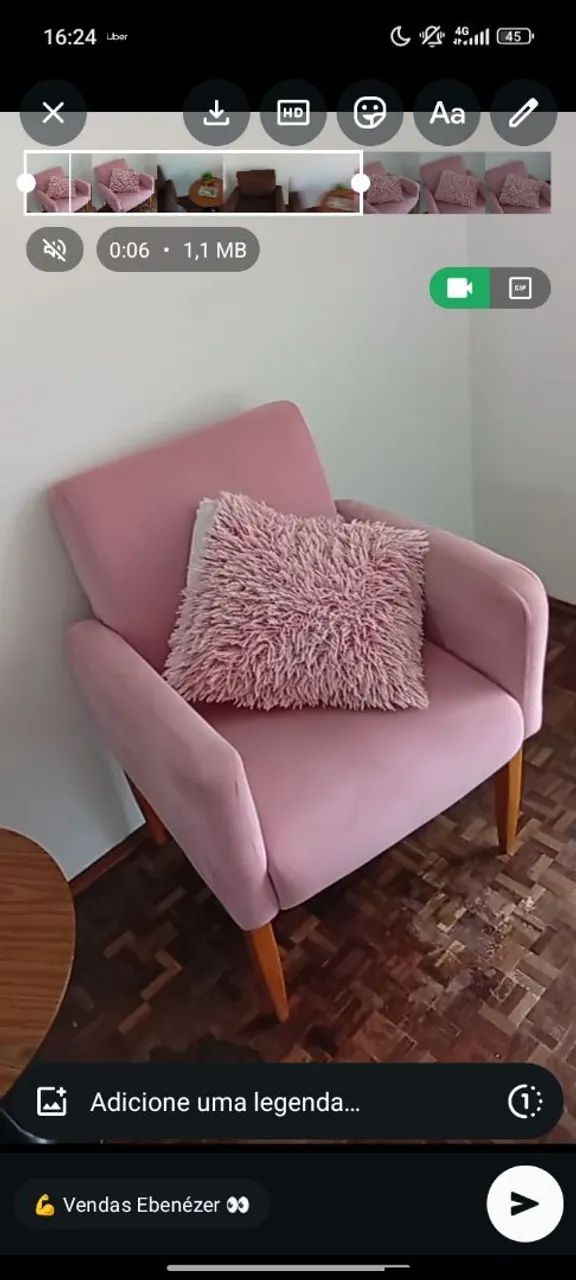 Poltrona Suede rosa