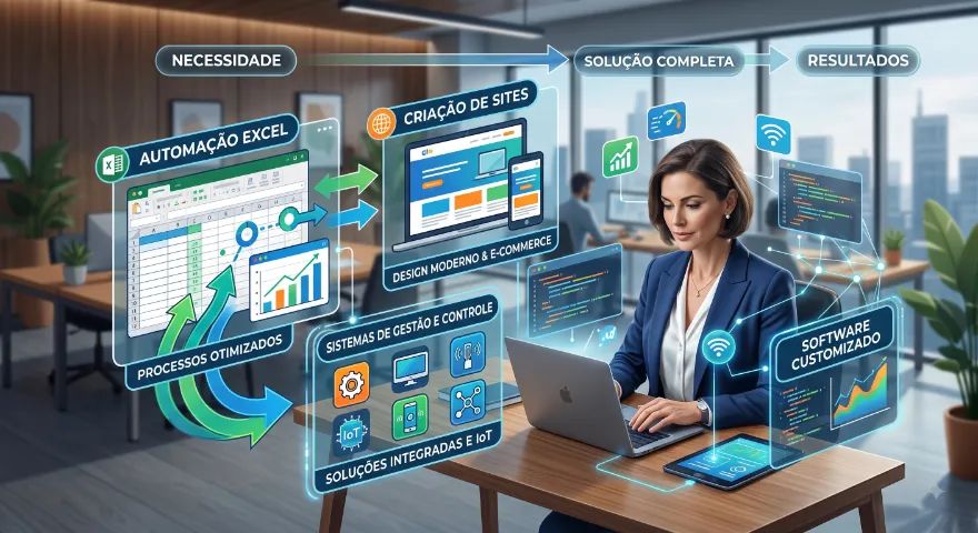 Desenvolvemos seu Sistema dos sonhos, automatizamos processos e fluxos com e sem software