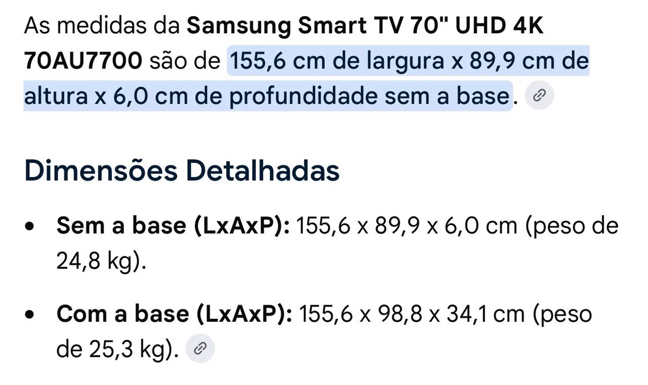 Smart TV Samsung 70 polegadas - Foto 4
