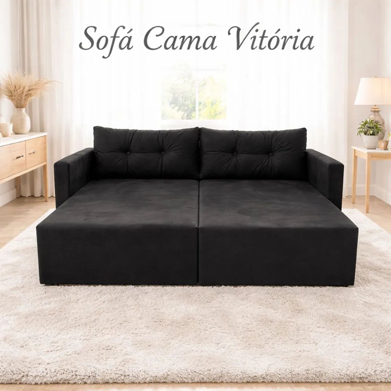 SOFÁ CAMA dois lugares GRANDE 1.95/1.20 diversas cores - Foto 4