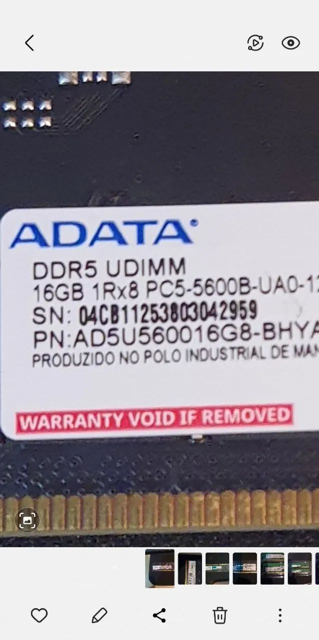 Memoria RAM DDR5 56000MHZ 2X 16GB  Total 32GB 
