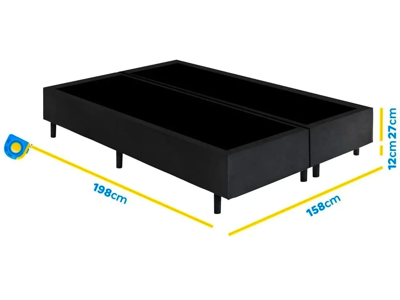 Base Cama Box Queen - Preto