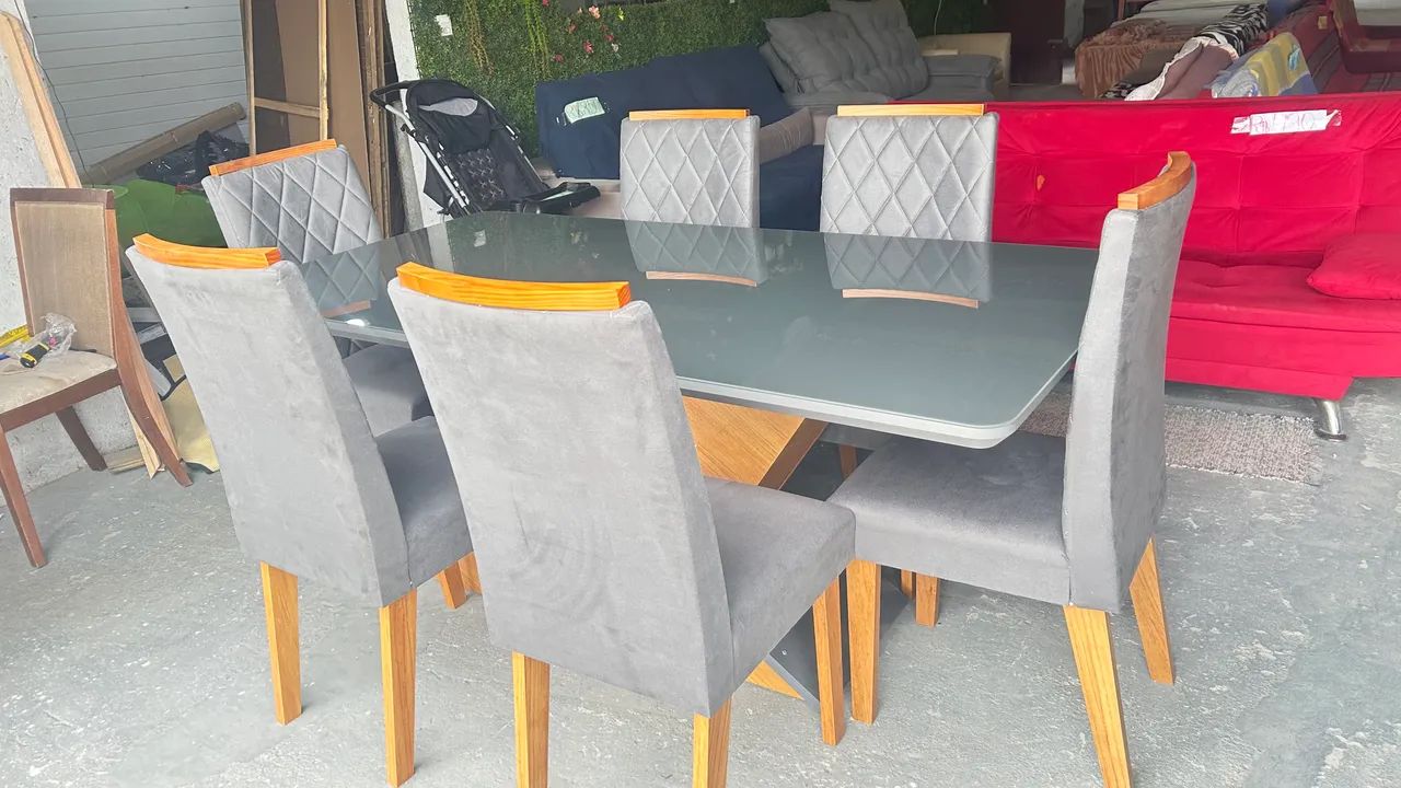 Conjunto Sala De Jantar mesa Epic tampo Vidro/MD - Foto 4