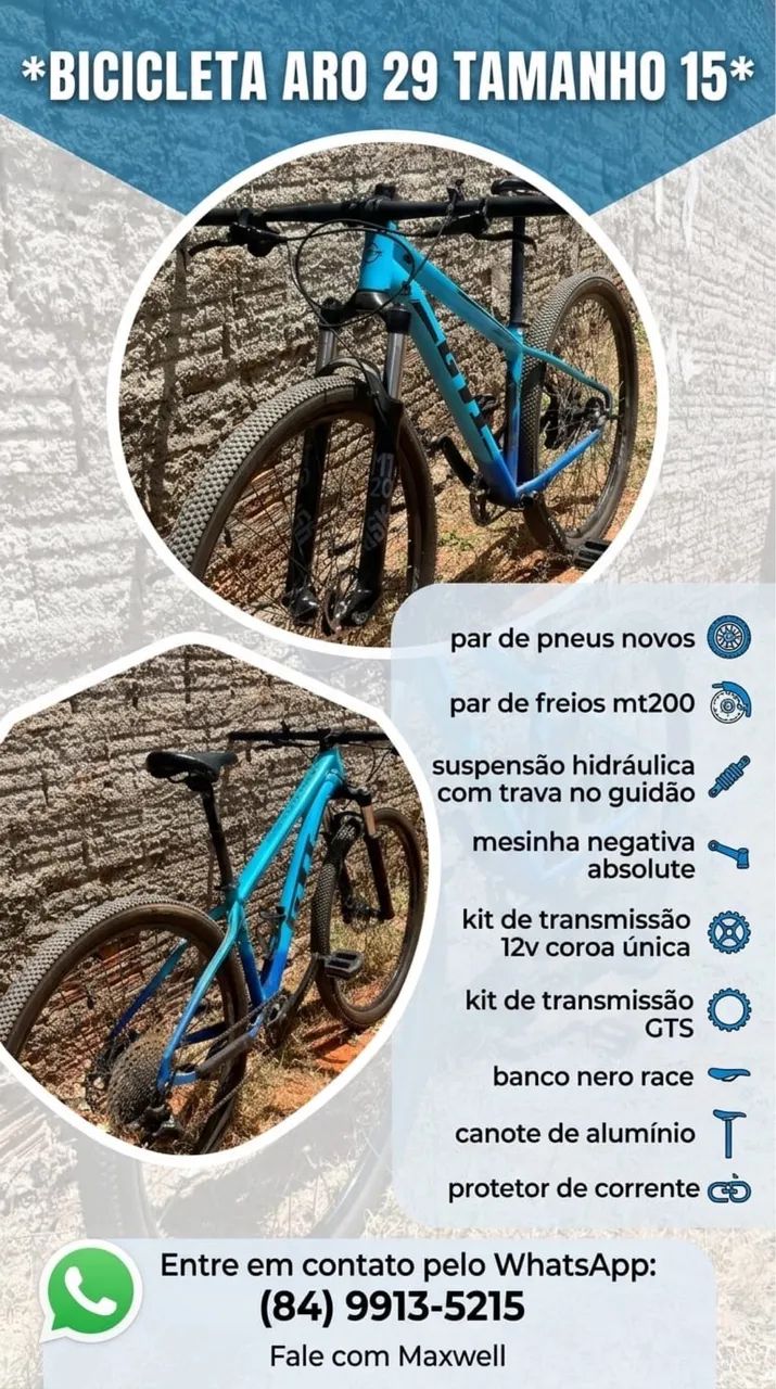 BICICLETA ARO 29 TAMANHO 15