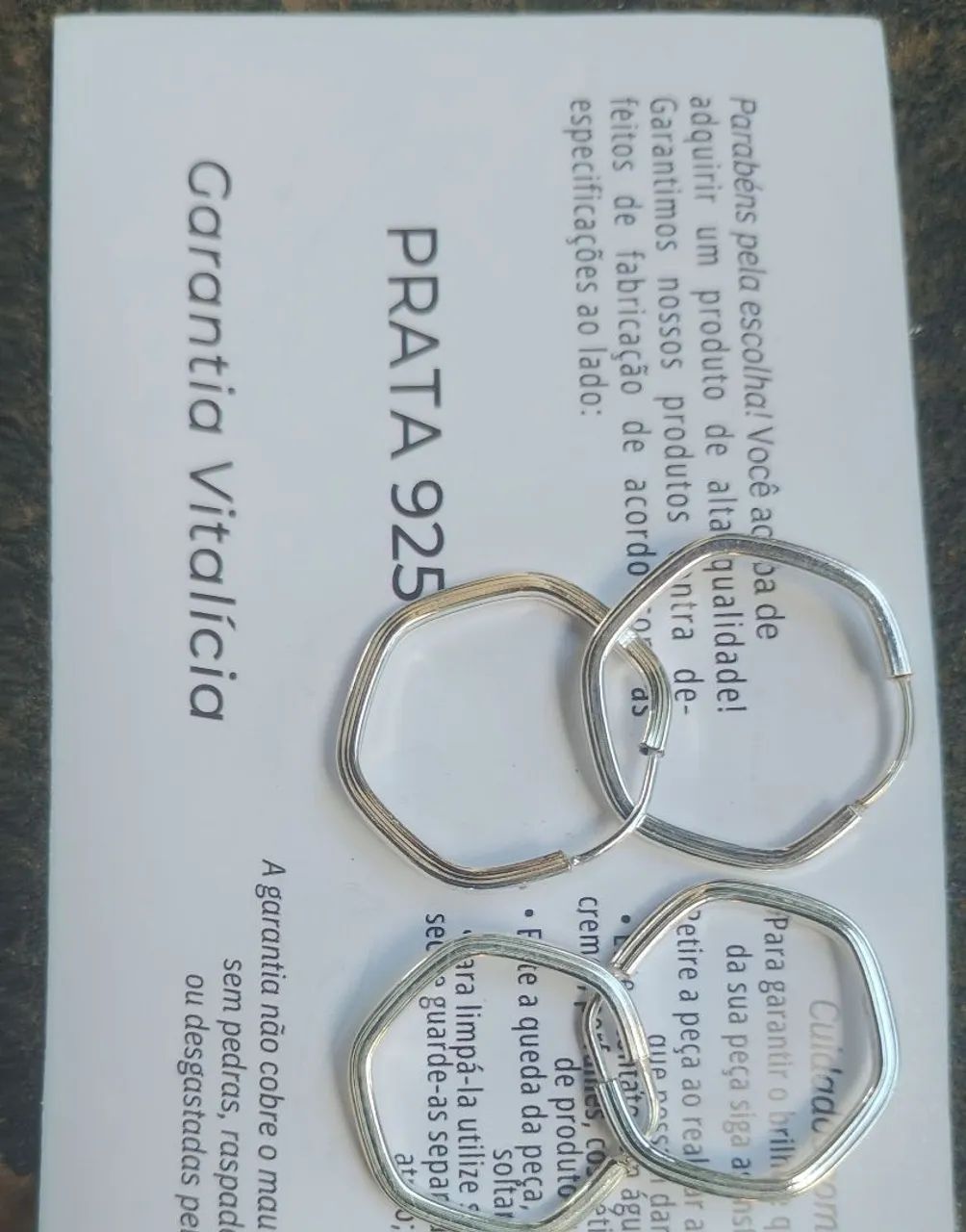 Argola d prata $30