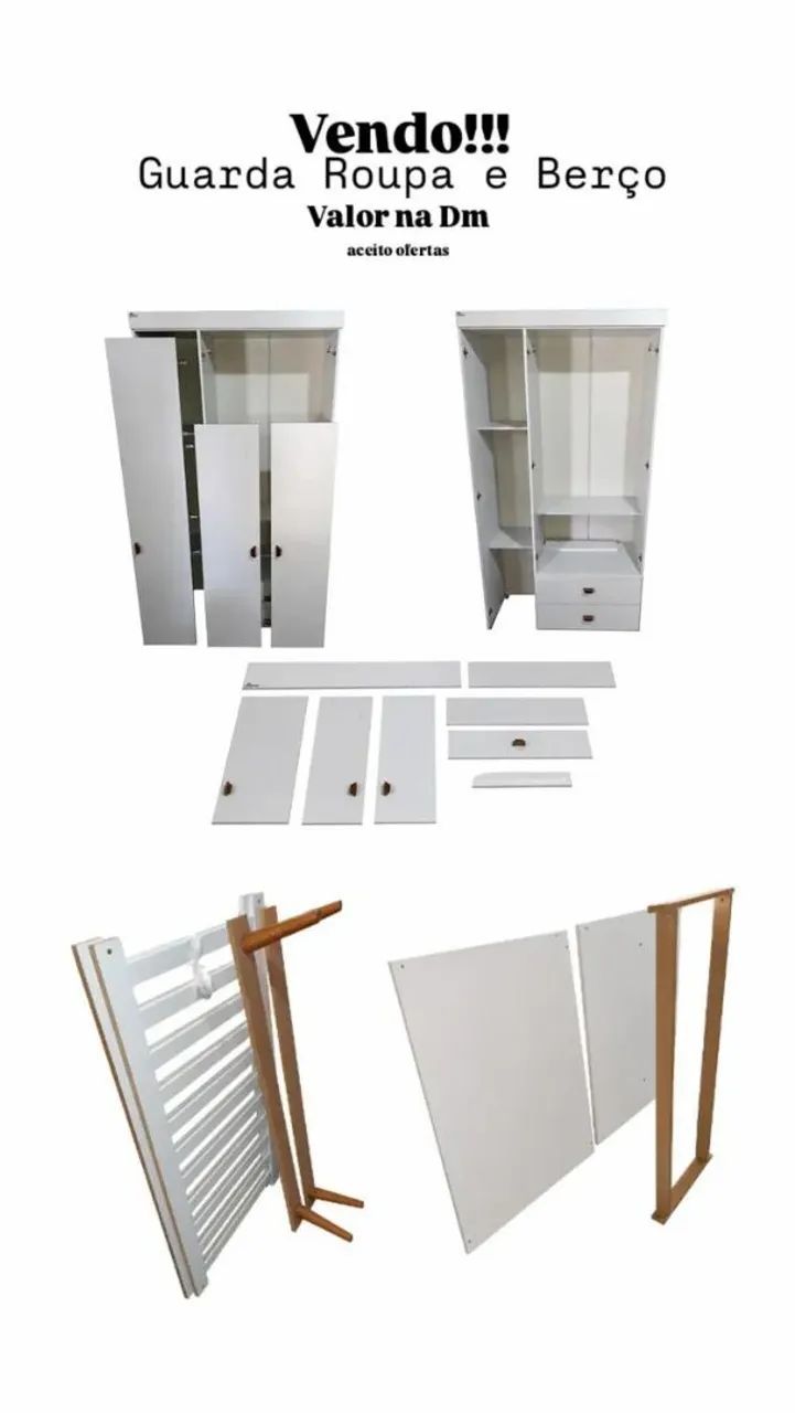 Guarda Roupa e Berço Bebê 