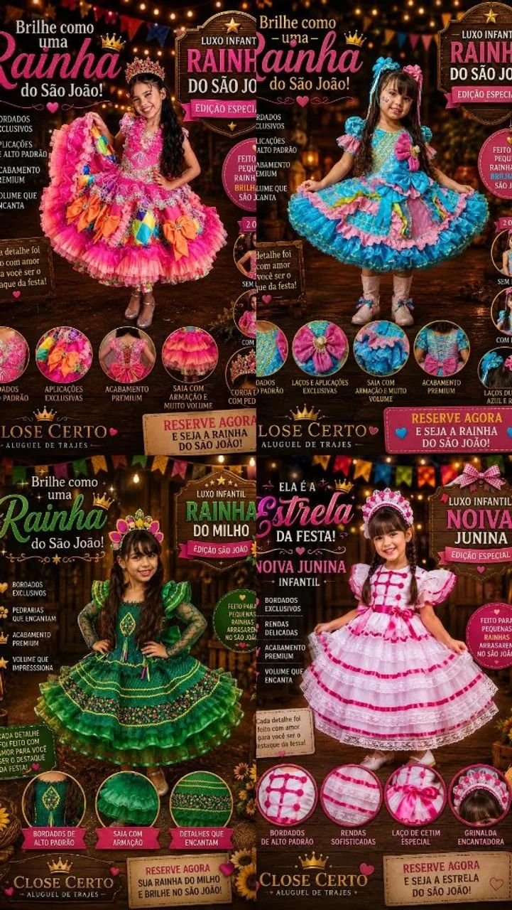 Vestido de criança são João (a partir de 60,00)