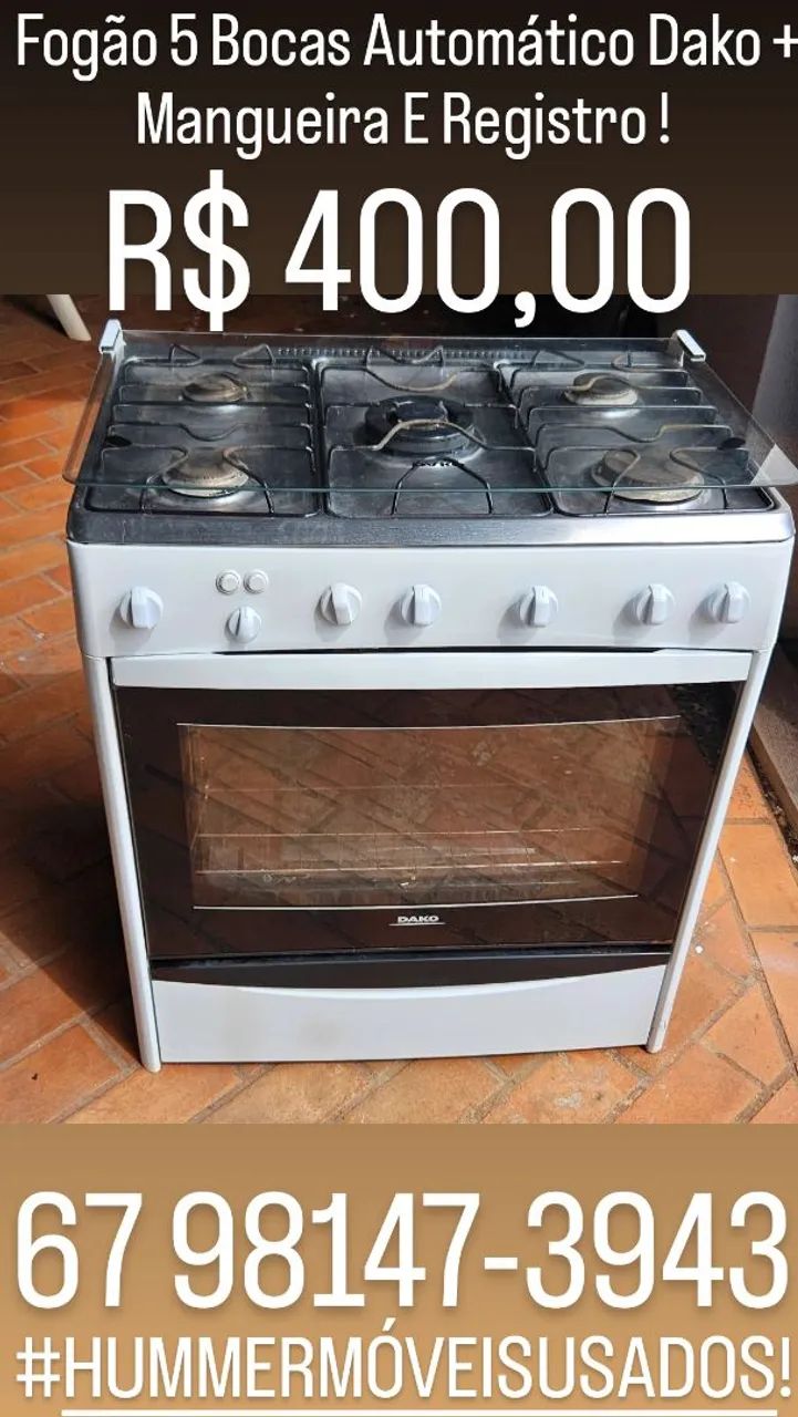 Vende - Se Fogão 5 Bocas Automático Dako + Mangueira E Registro !