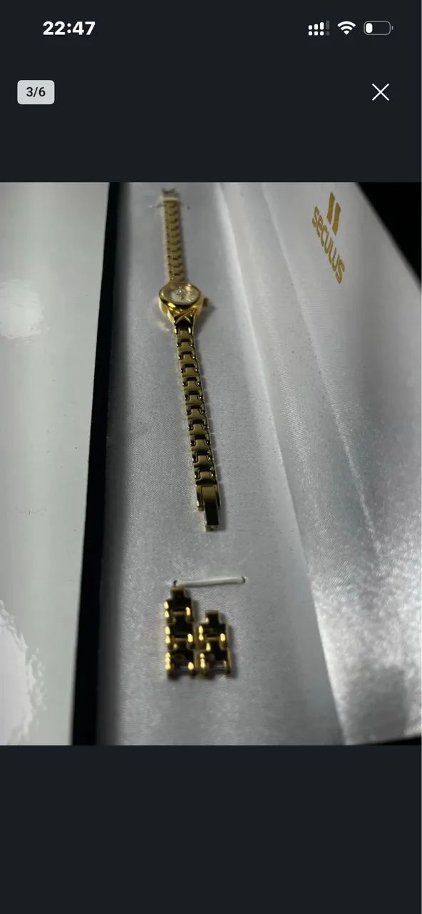 Relógio Seculus Mini dourado  - Foto 3