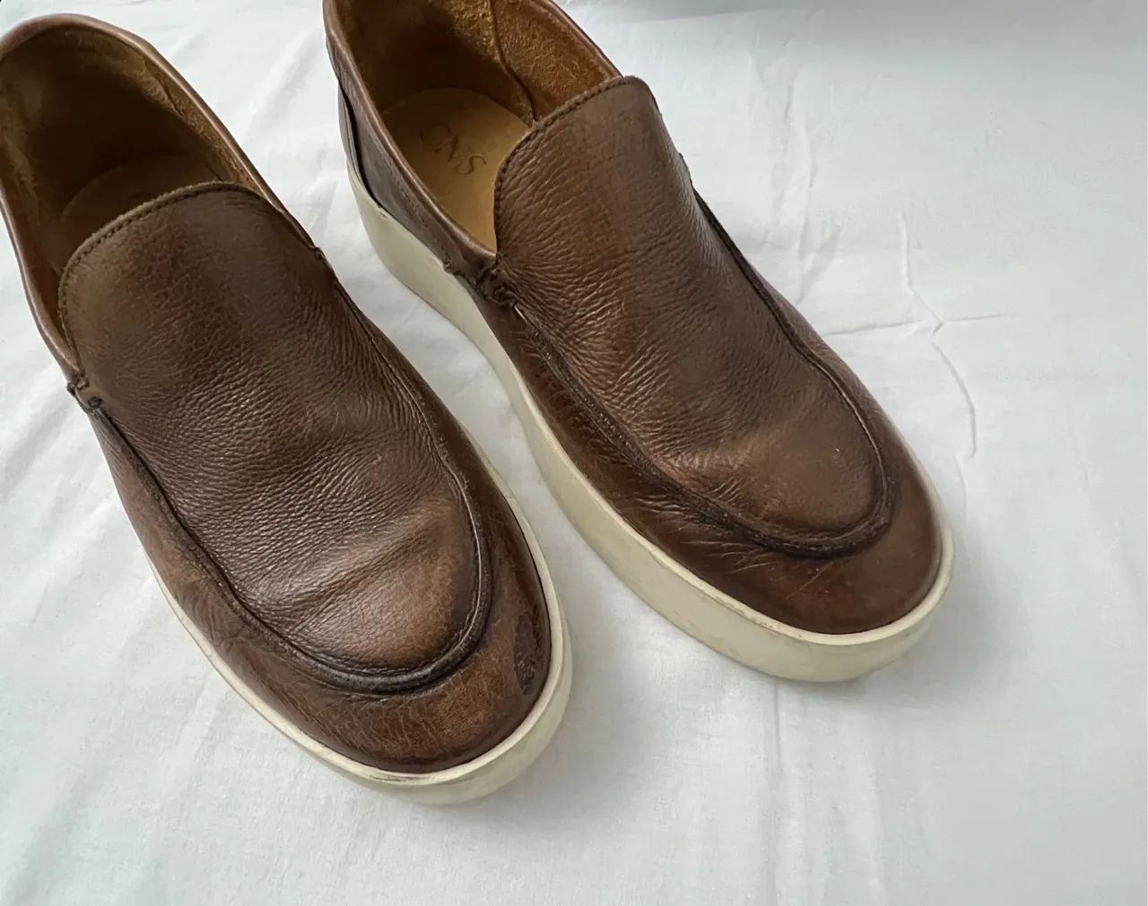 Mocassim Cns Tamanho 42 Couro Marrom Ótimo Estado