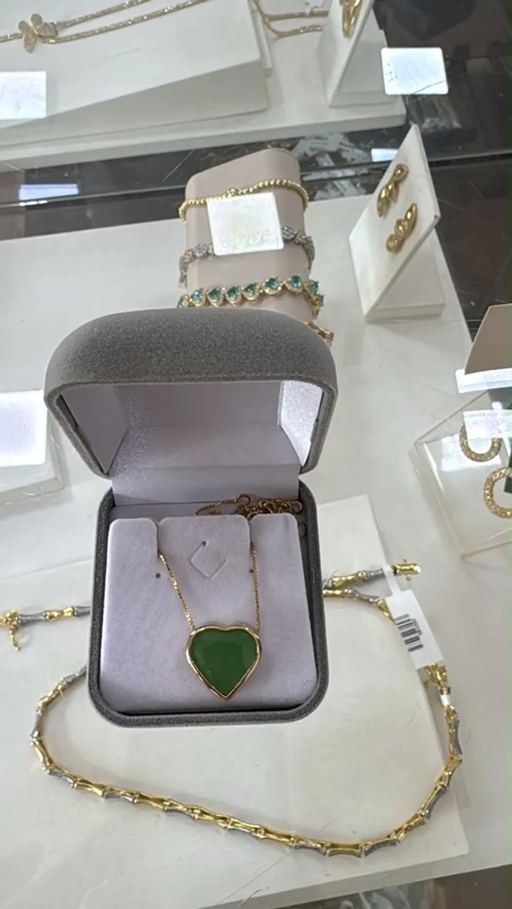 Colar ouro 18k com crisopazio 4g de ouro