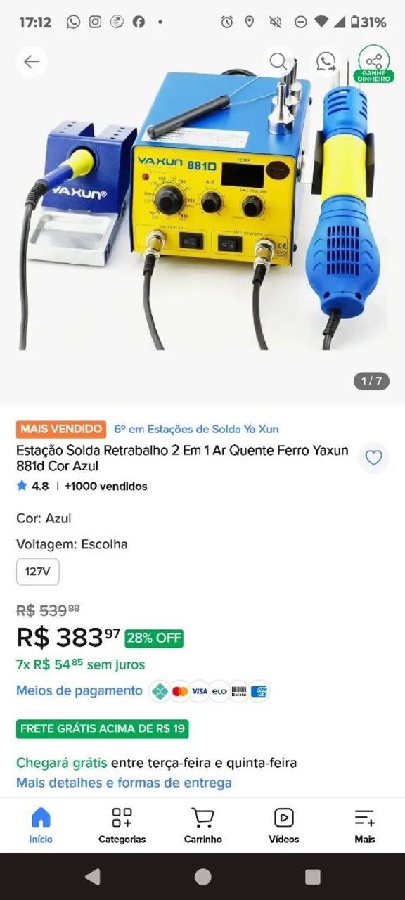 Kit estação de solda e fonte de bancada - Foto 5