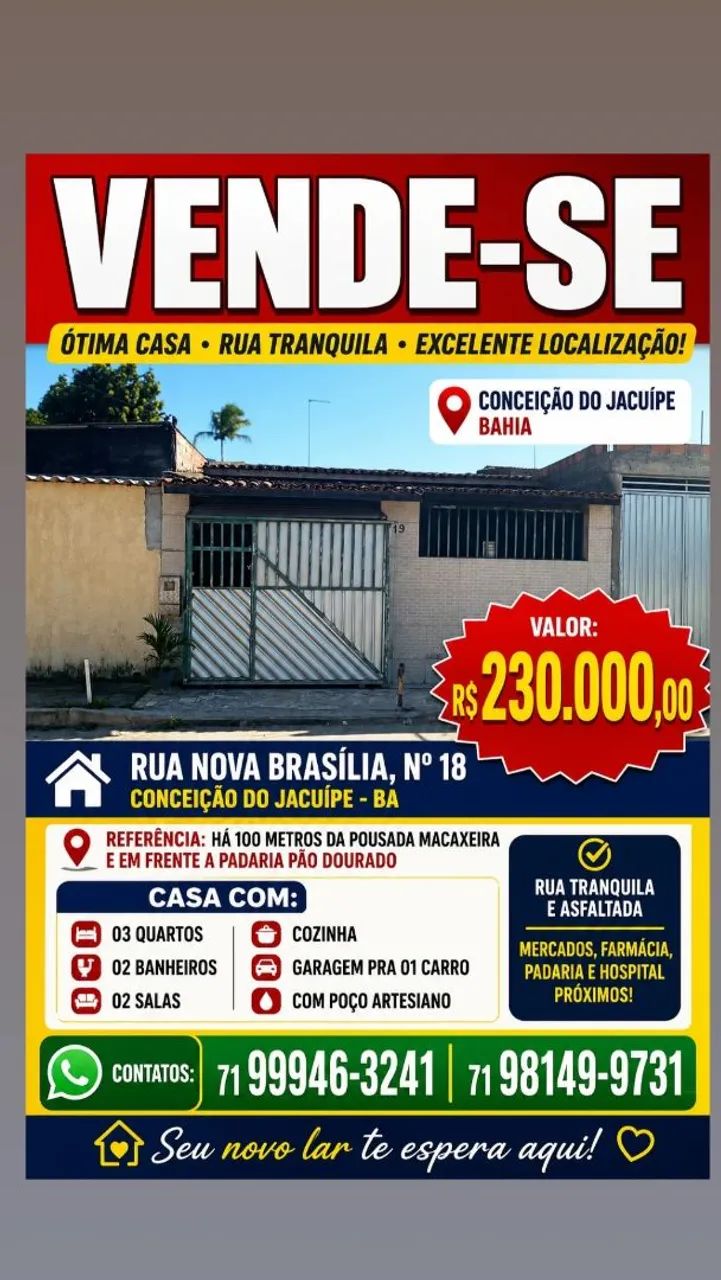 Casa em Conceição do Jacuípe - Bahia 