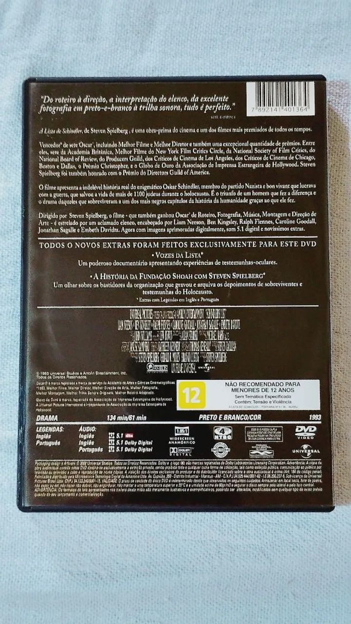 DVD original A Lista de Schindler  - Foto 2