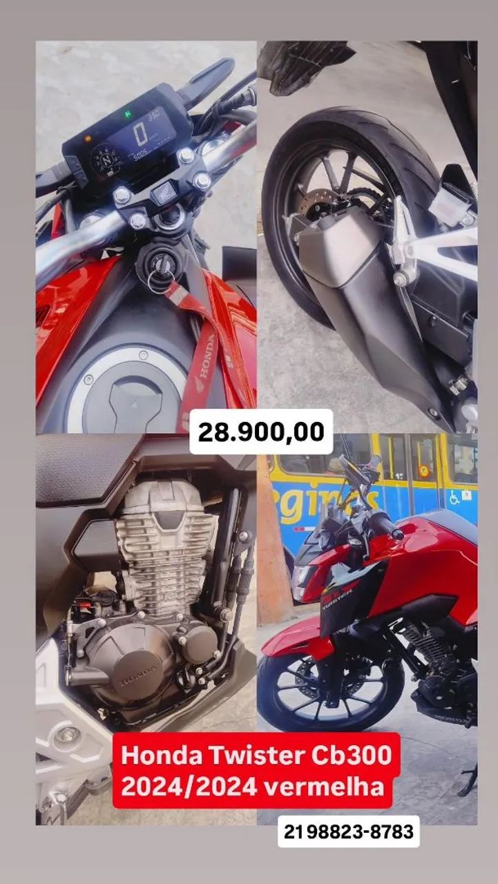 Honda CB Twister 300f vermelho/2024/2024 doc ok - Foto 2