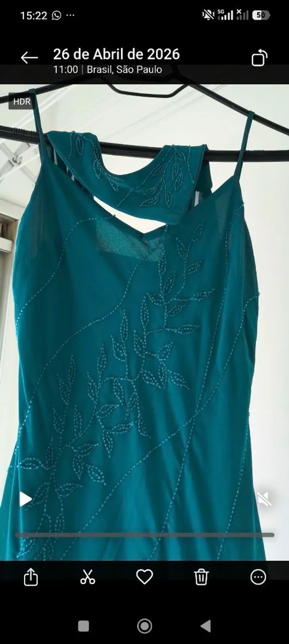 VESTIDO DE FESTA BORDADO + ECHARPE - Foto 3