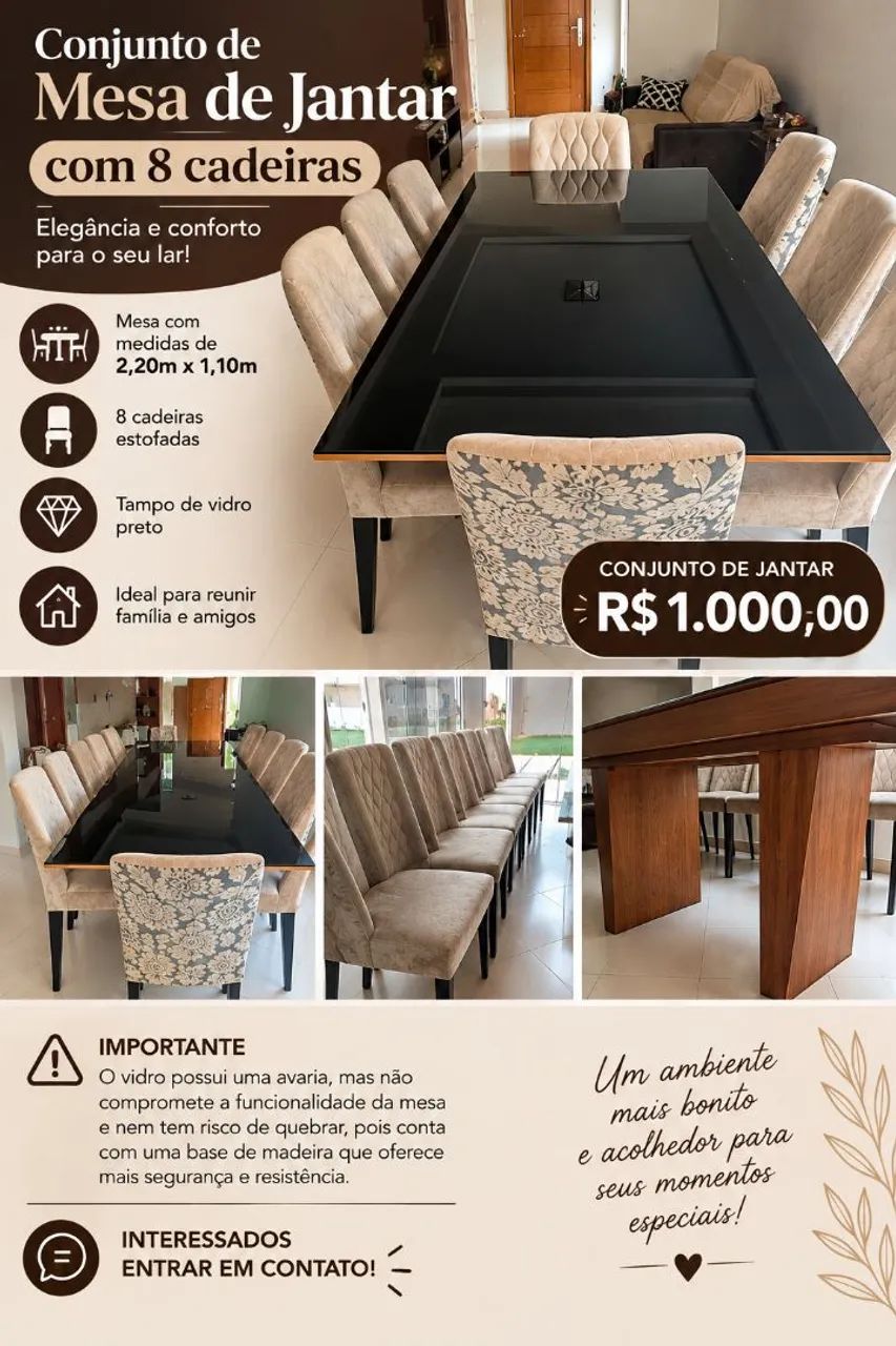 Conjunto de mesa de jantar 