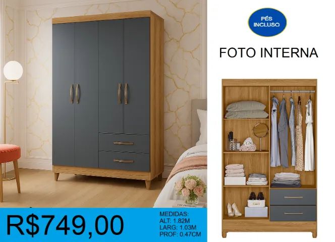 ROUPEIRO - SOLTEIRO - COMPACTO - COMPRE HOJE E RECEBA EM ATÉ 72 HORAS  - Foto 4