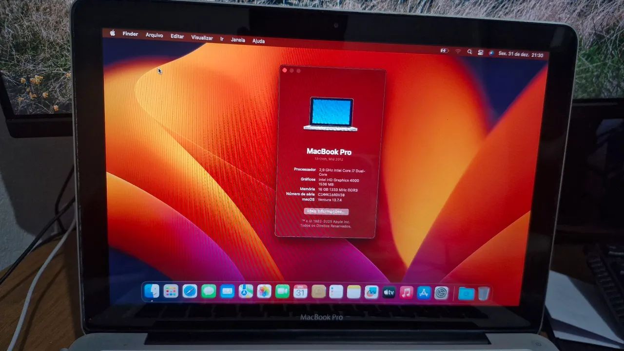 Macbook Pro A1278 2012 MacOs Atualizado  - Foto 2