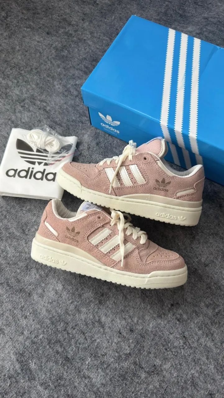 Tenis Adidas fórum low Couro Rose pérola  - Foto 4