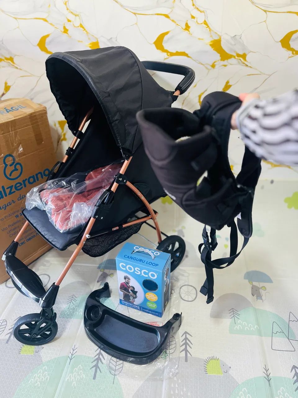 Carrinho de bebê + canguru brinde GALZERANO ROMANO 26