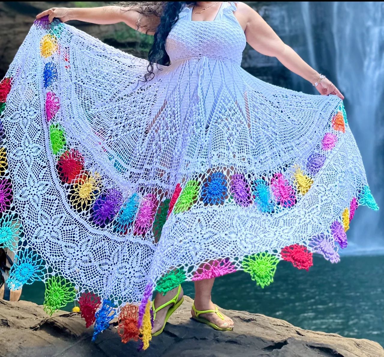 Vestido de crochê 